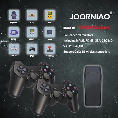 Retro Game Console, Built in 30000 Games, 9 Emulators, Plug & Play Video Game Console 4K HDMI Output for TV with Dual 2.4G Controllers for Kids Boys & Girls (64G)