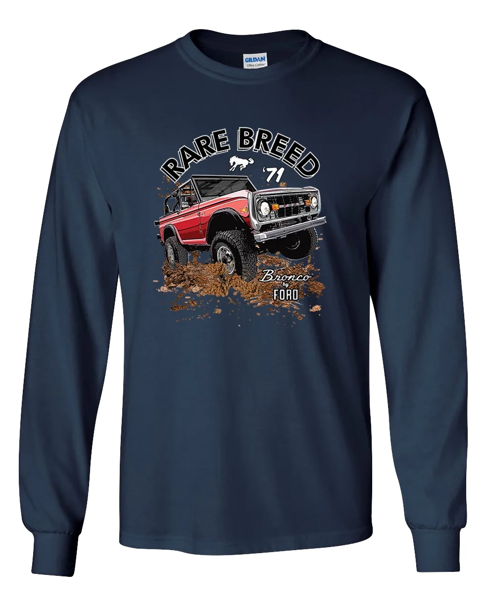 Ford Bronco Rare Breed Unisex Long Sleeve Shirt-Navy-medium