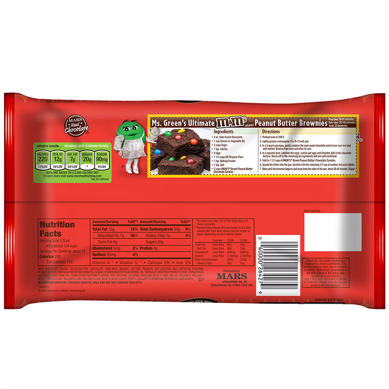 M&M'S Peanut Butter Chocolate Candy Bag, 18.4 oz