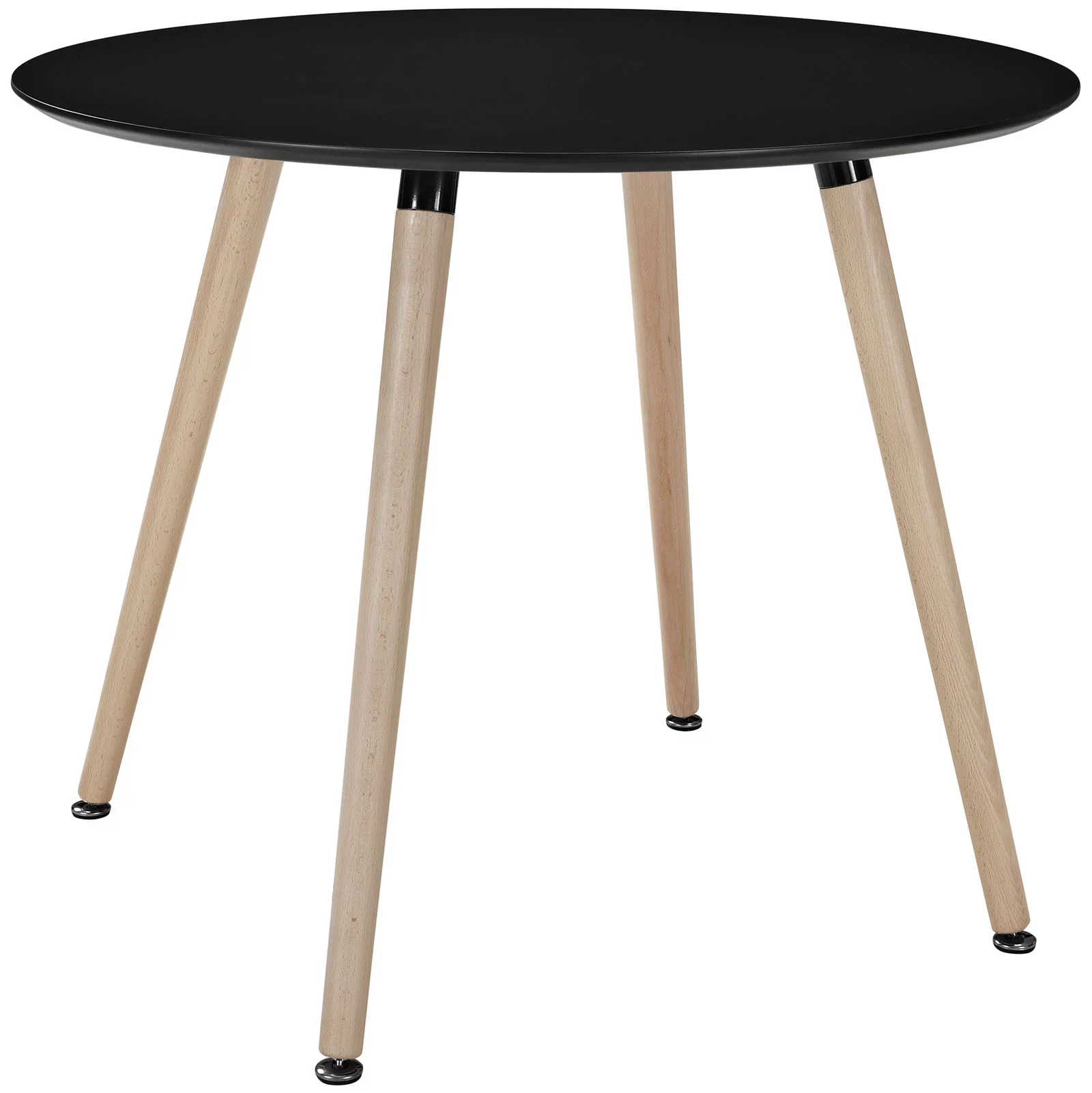 Modern Contemporary Kitchen Wood Circular Dining Table Black