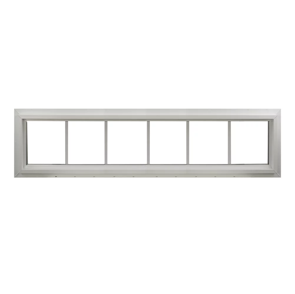 Double Pane Transom Window 72" x 10" with Grids Vinyl Window Argon Gass DP66 Non-Opening Low-E Glass