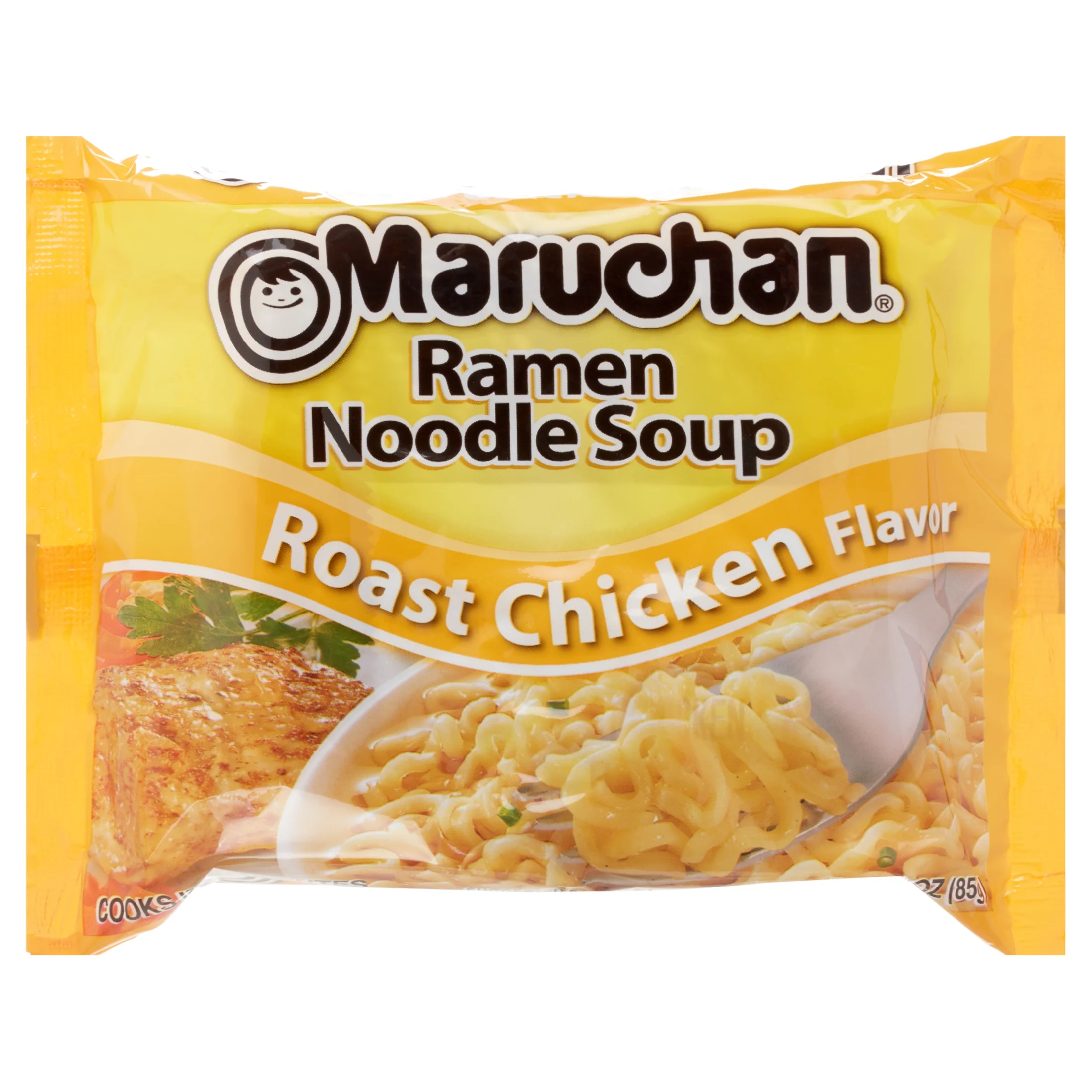 Maruchan Roast Chicken Ramen Noodles, 3 oz Shelf Stable Package 24 pack