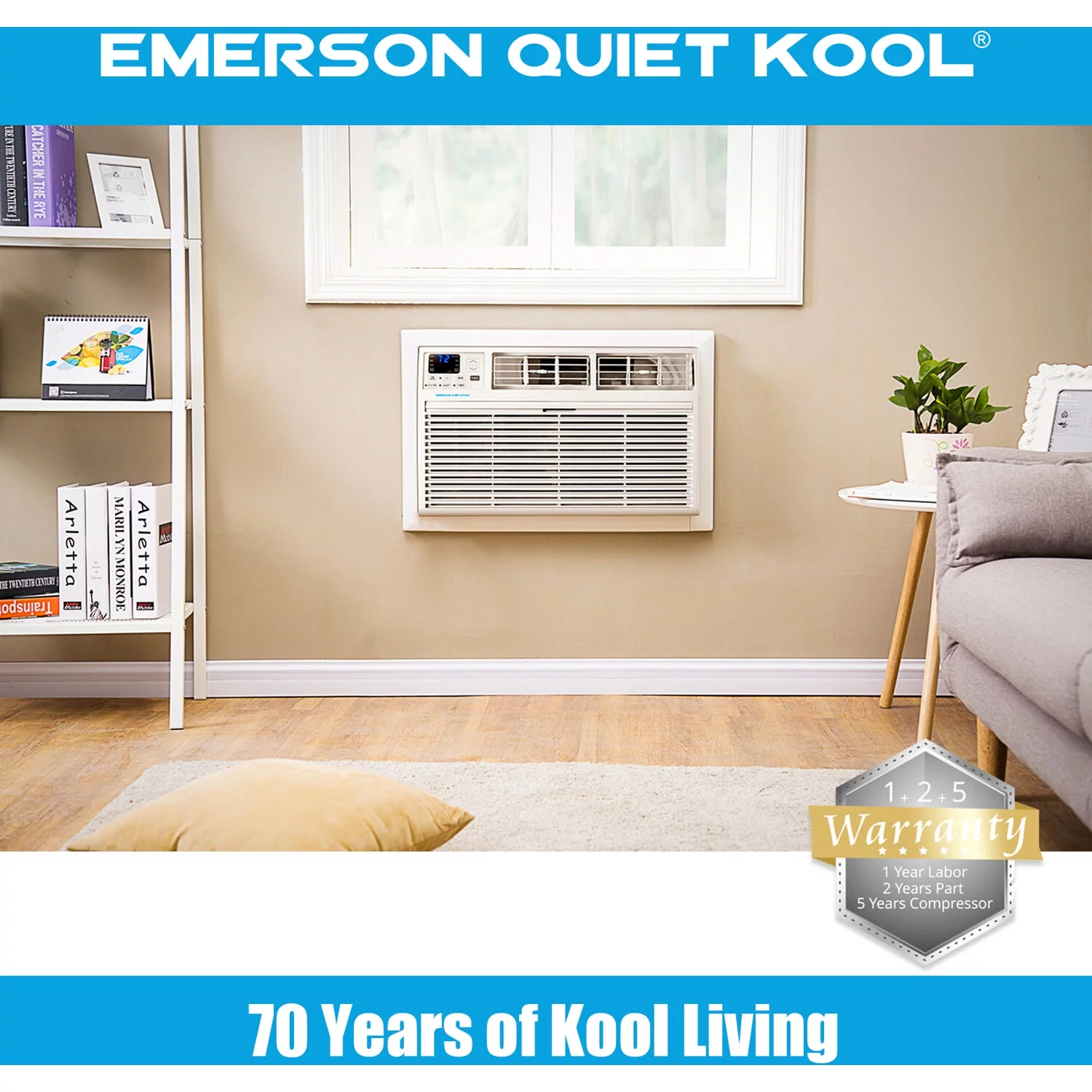 Emerson Quiet Kool 12,000 BTU 230-Volt Through-the-Wall Air Conditioner with Wi-Fi, White