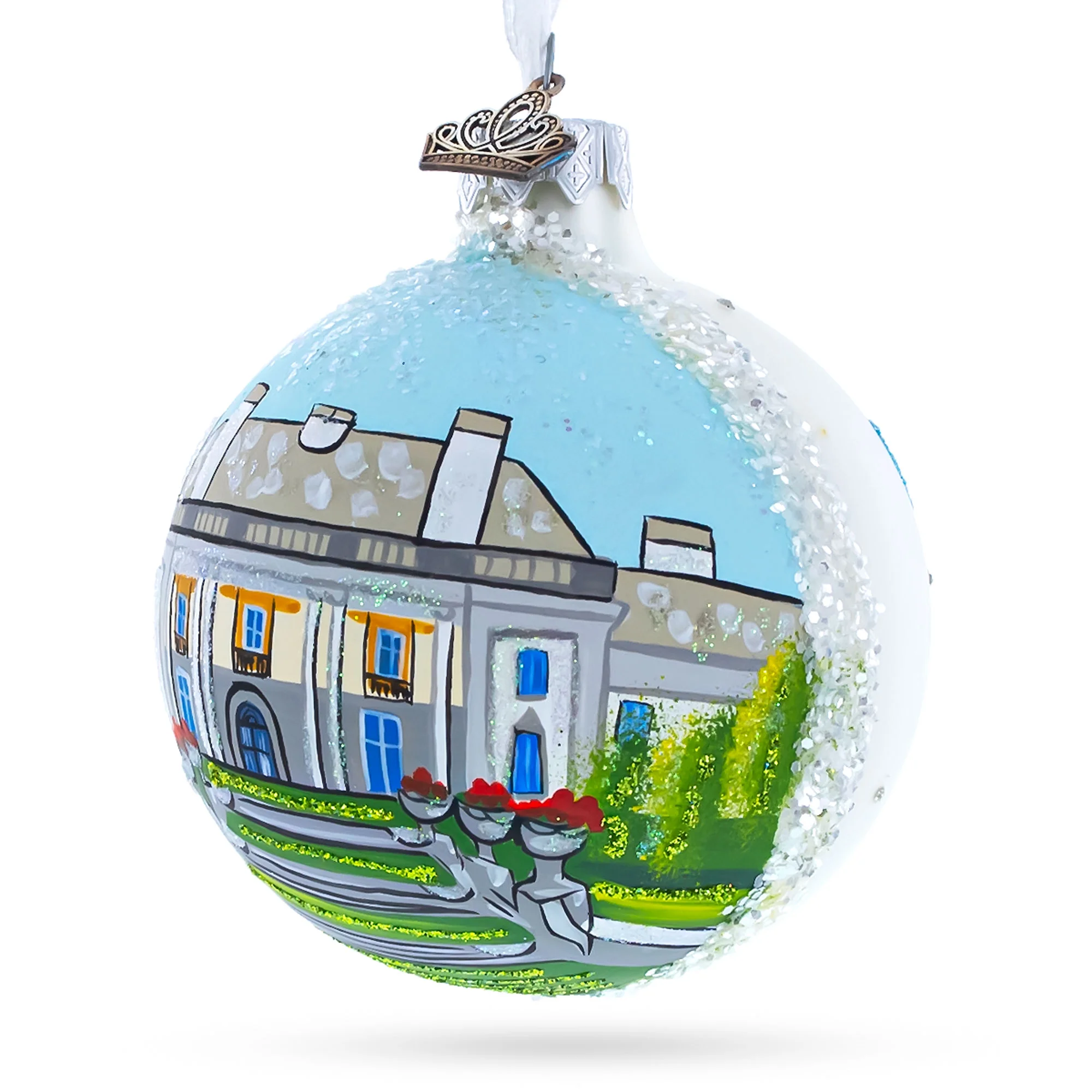 Nemours Estate, Wilmington, Delaware, USA Glass Ball Christmas Ornament 3.25 Inches