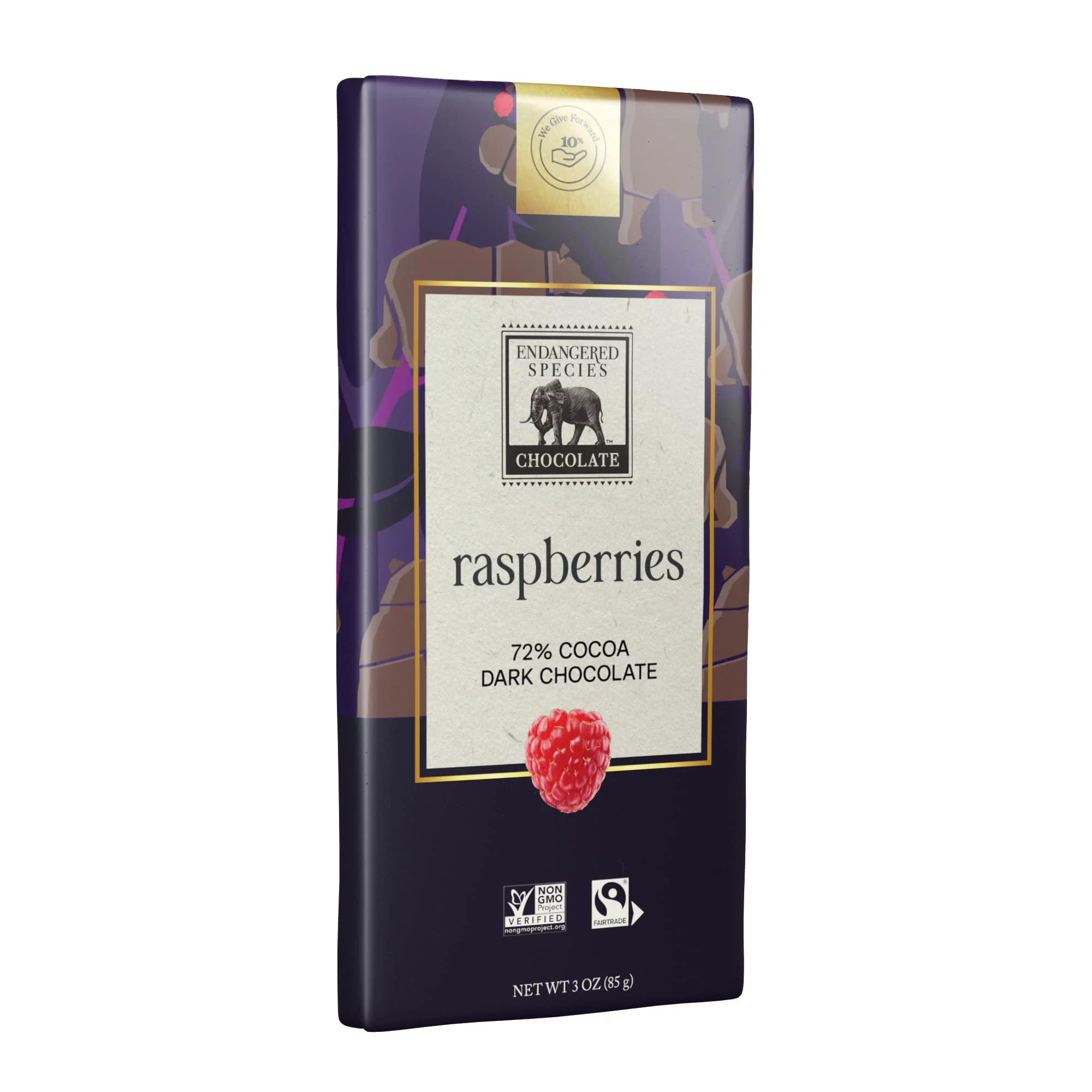 Endangered Species Dark Choc Bar Raspberries Grizzly (12x3 OZ)