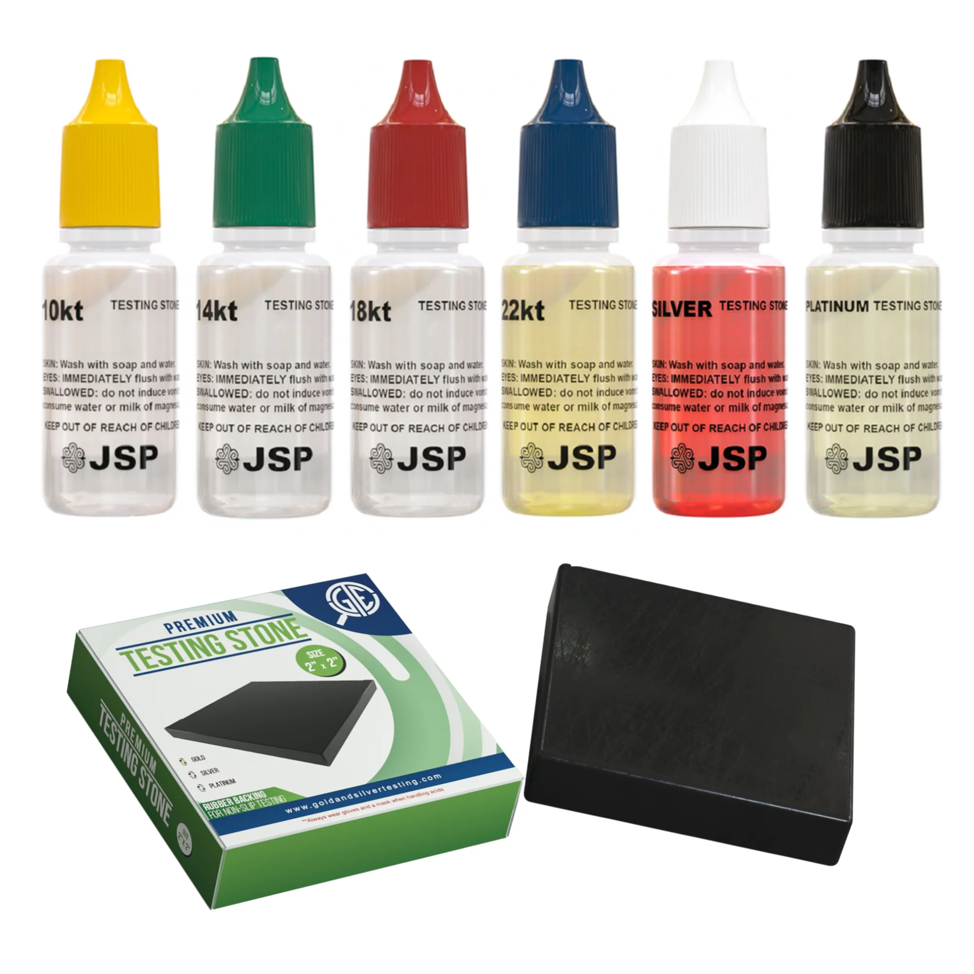 GOLD AND SILVER JEWELRY TEST KIT WITH STORAGE BOX FOR 10K 14K 18K 22K 24K STERLING PRECIOUS METALS SCRAP COINS BARS