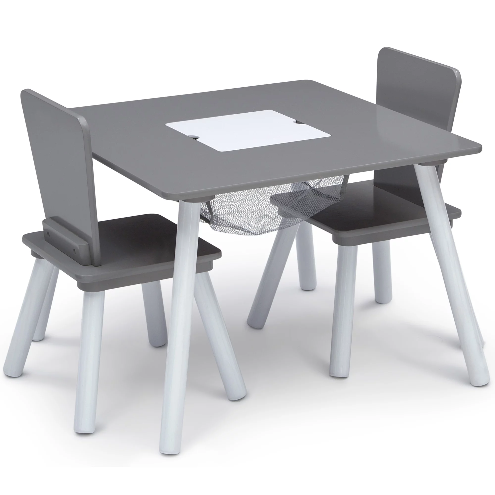 Delta Children 4-Piece Toddler Playroom Set, Grey/White