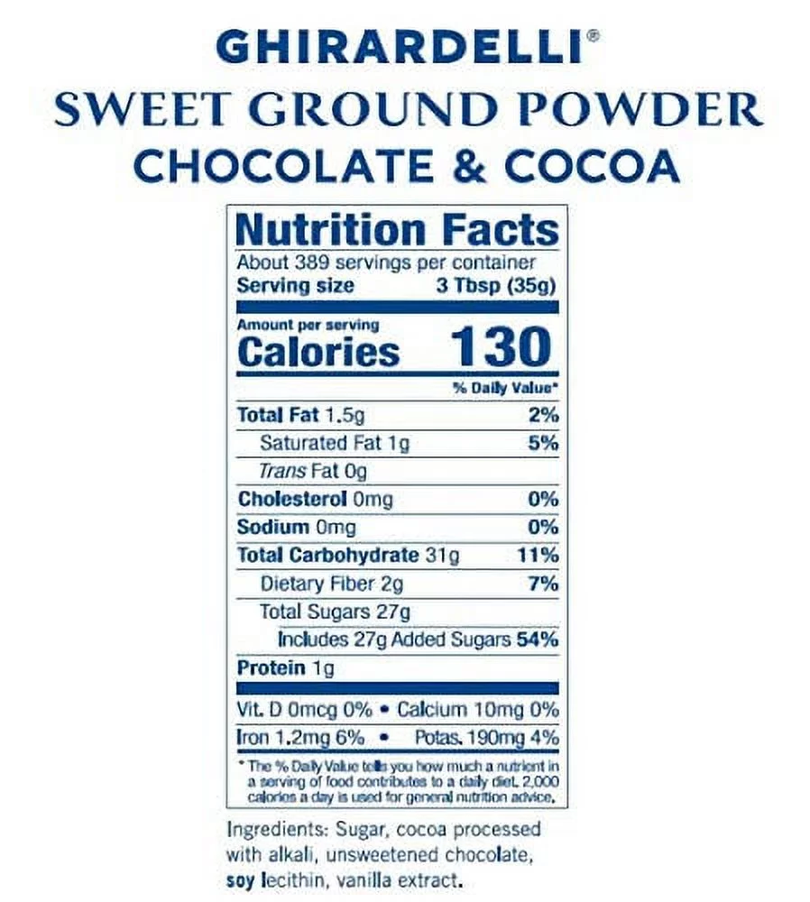 Ghirardelli Sweet Ground Chocolate & Cocoa Powder, 30 Pound