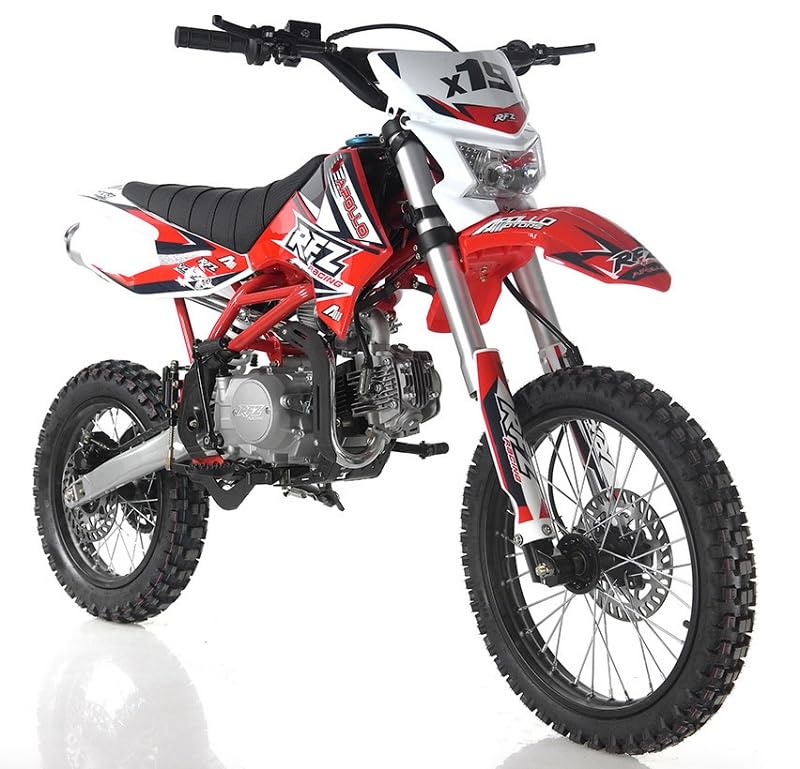 HHH 125cc Apollo X19 RFZ Adult Gas Dirt Pit Bike 4 Speed Manual Clutch 125cc Dirtbike with Headlight