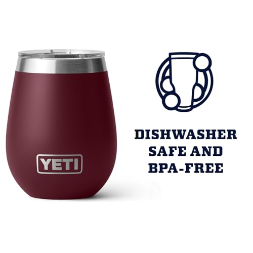 YETI Rambler 10 oz Wine Tumbler, Vacuum Insulated, Stainless Steel with MagSlider Lid, Navy