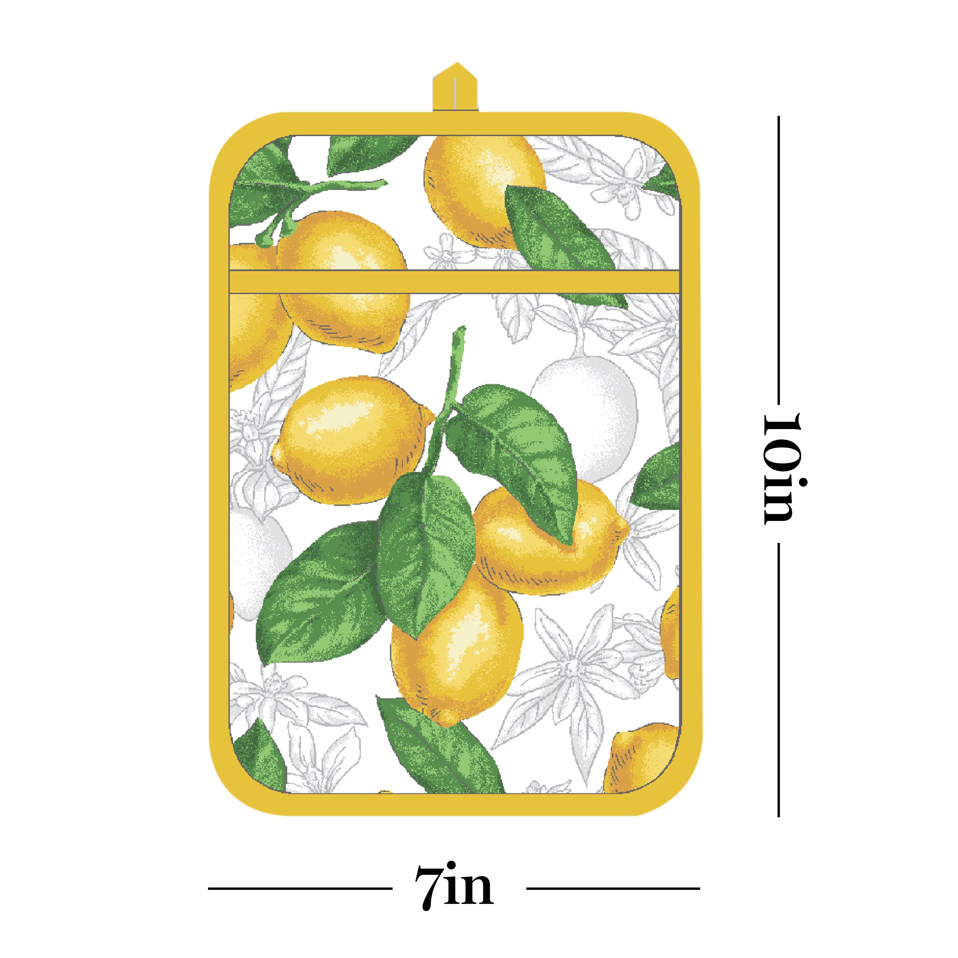 Martha Stewart Lots of Lemons Modern Kitchen Towel, Oven Mitt & Potholder Set 4-Pack, White-Yellow, 2KT: 16