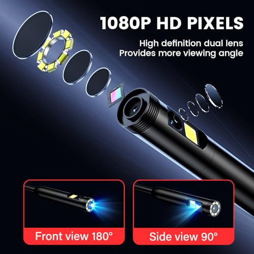 Dual-Lens Borescope Endoscope Camera with Light: 5
