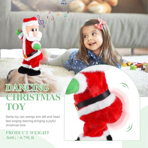 Dancing Santa Claus – Animated Singing Shaking Christmas Plush Toy, Funny Moving Santa for Kids and Families, Perfect White Elephant Gift and Festive Décor