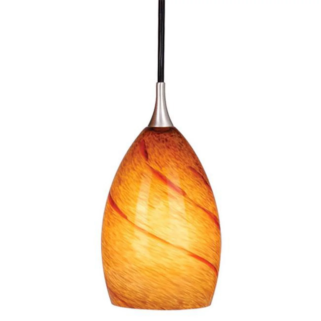 Milano 4-1/4 in. Mini Pendant With Lava Swirl Glass - Satin Nickel