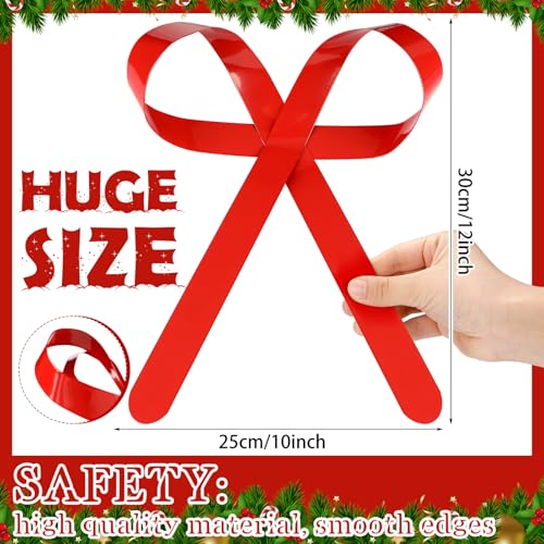 1 Pcs Large Christmas Metal Bow Tree Topper Ornaments with Clip Christmas Bow Decoration for Xmas Tree Topper Garland Wreath Indoor Outdoor Decor, 10 x 12''(Stylish,Gold)