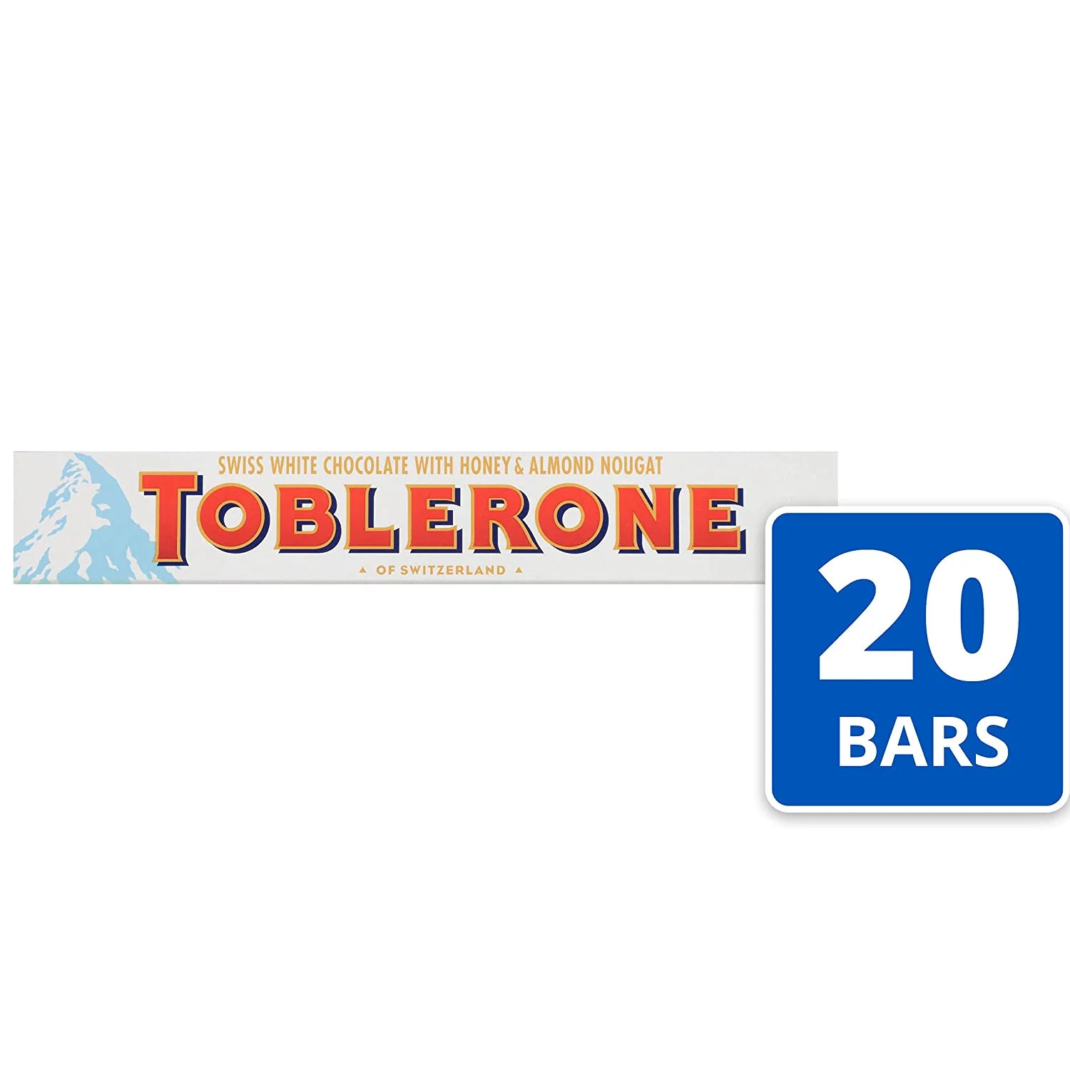 TOBLERONE: Swiss White Chocolate Bar: 12 Count