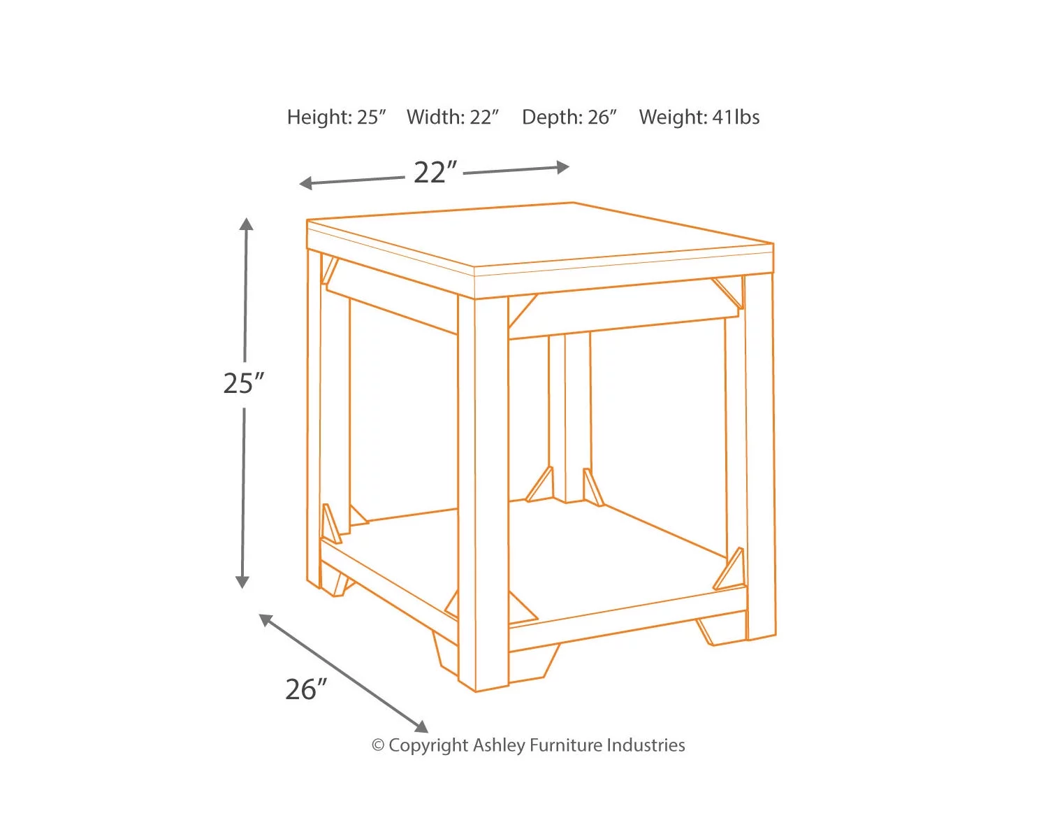 Signature Design by Ashley Casual Fregine End Table  Whitewash