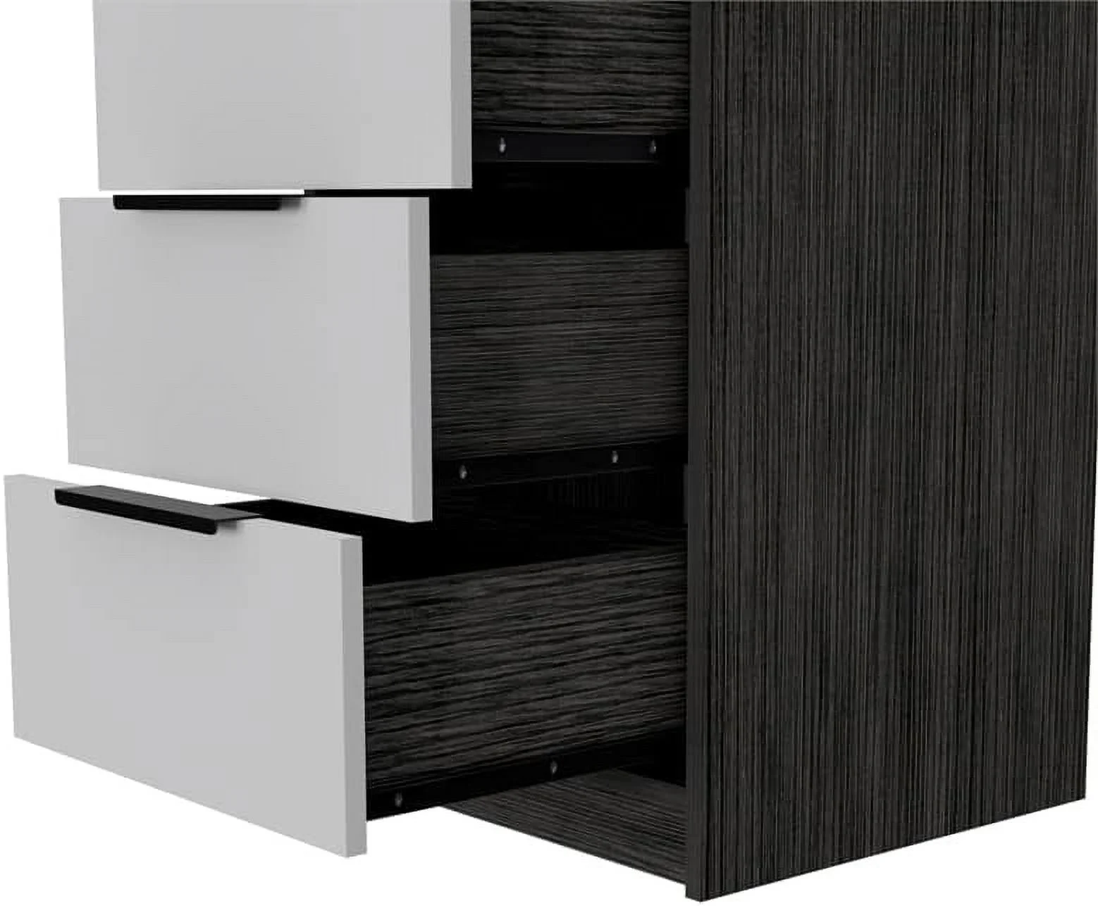 Modern 5-Drawer Engineered Wood Dresser In Smoky Oak/White