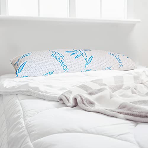 2 Pack King Size Rayon Derived from Bamboo Pillows for Sleeping, Cooling Shredded Memory Foam Adjustable Rayon Derived from Bamboo Bed Pillow with, Removable/Washable Cover (King 2 Pack)