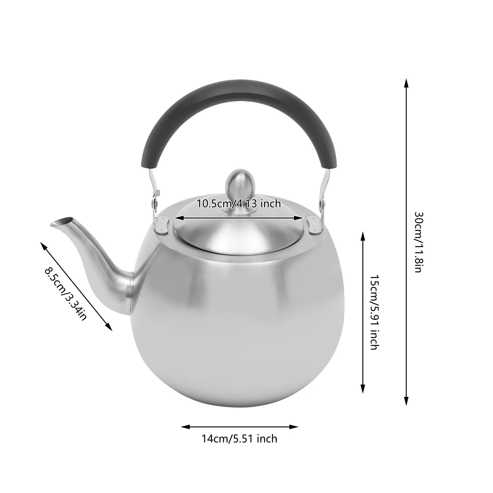 DENEST 4L Stainless Steel Kettle Hot Kettle Teapot Kitchen Gadgets Coffee Pot Long Type