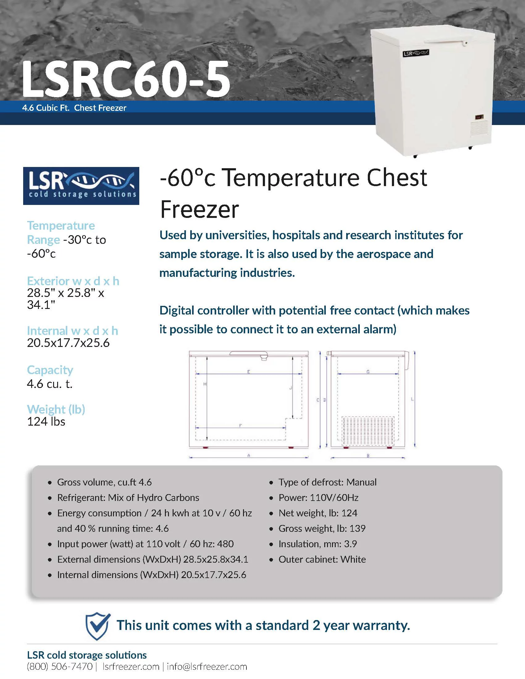 LSRC60-5 Ultra-Low Chest Freezer