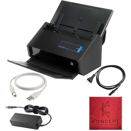 IX500 Fujitsu Receipt Scanner for Mac & PC - USB High Speed Cloud Enabled Document, Photo - ADF with Duplex Scanning - Comes with 16v, USB 3.0 Cable (Renewed)