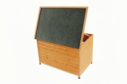 Wooden Doghouse for Small, Medium, Large Dogs, Waterproof, Outdoor/Indoor Kennel,Puppy Shelter with Elevated Floor (Natural, M)