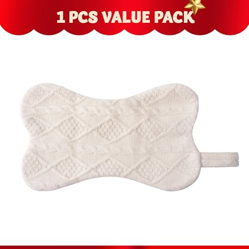 JOYIN 17'' Christmas Dog Stocking, Knit White Bone Shape Stockings, Large Puppy Hanging Xmas Accessories for Dogs Pets Christmas Decoration Party Decor