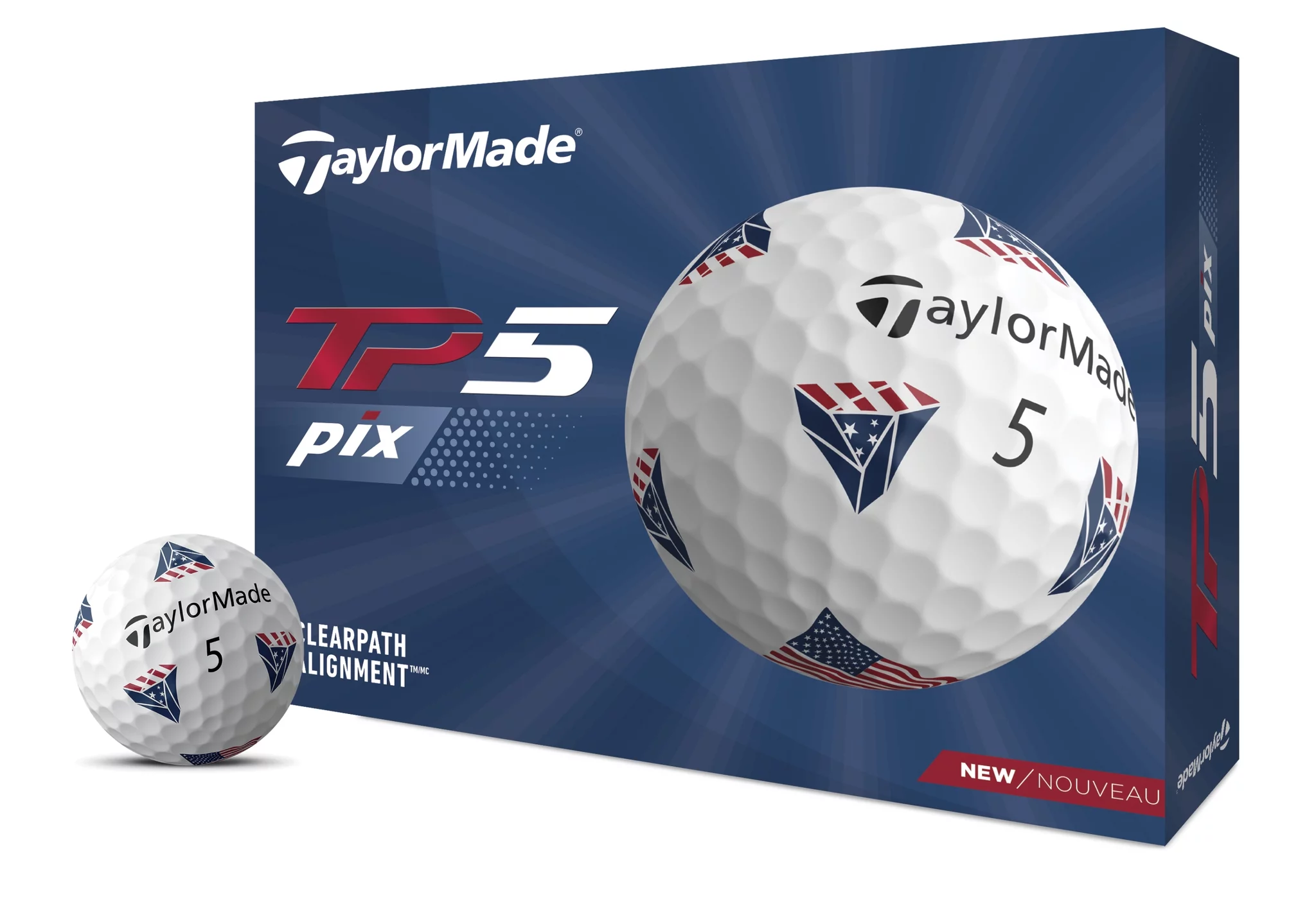 TaylorMade TP5 Pix2.0 USA Golf Balls 12BP