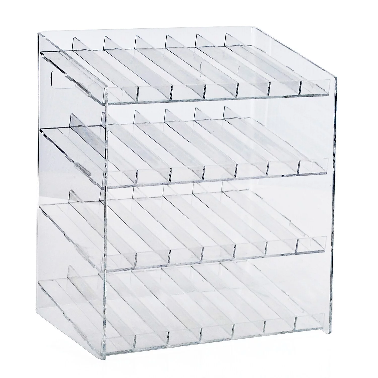Azar Displays 4-tiered 28 Compartment Pegboard or Slatwall Cosmetic Counter Display 222989