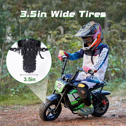 Electric Bike for Kids E Bikes Mini Dirt Bike Motorbike 250W 24V 9Ah Eletric Scooter Fast Dirtbike 2-Speed 10/12Mph 3-10 Old Teens Moped