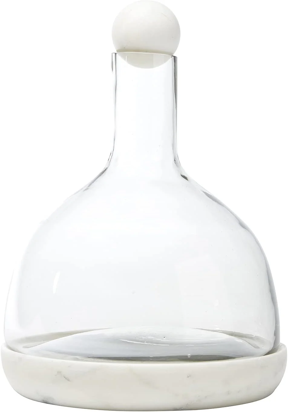 Table Sugar Marble And Glass Wine Carafe, 42-Ounce, White