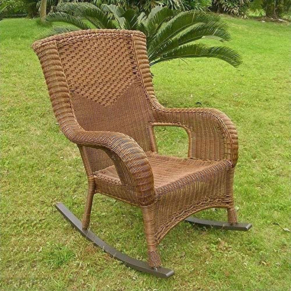 International Caravan  San Tropez Resin Wicker Aluminum Rocker - Antique Pecan