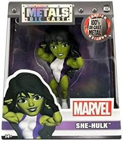 Jada Toys Metals Marvel 4' Classic Figure - She Hulk (M356) Toy Figure
