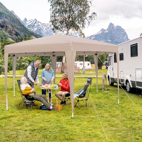 Tangkula 10 x 20 FT Pop Up Canopy, Easy Setup Outdoor Tent Shelter with Carry Bag, 6 Ropes, 12 Stakes, Portable Canopy Tent for Party BBQ Event Wedding