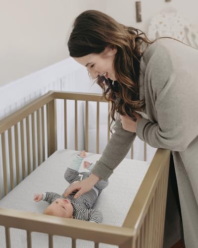 Mini Crib Mattress, 2-Stage Dual Firmness with High Density Support Foam and Cooling Gel Memory Form, 38 x 24inch Mini Mattress for Crib with Ultra-Soft Jacquard Cover, Washable, White