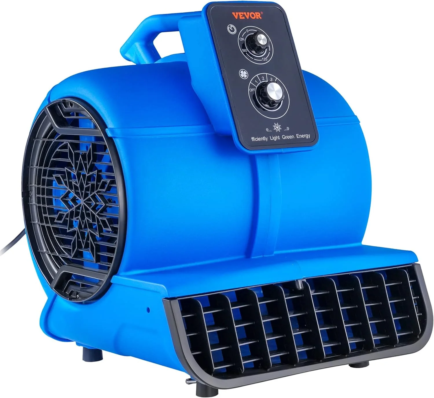 Air Mover, 1/2 HP 2600 CFM Carpet Dryer for Cooling and Ventilating, Portable Floor Blower Fan with 4 Blowing Angles and Time Function, for Janitorial, Home, Commercial Use