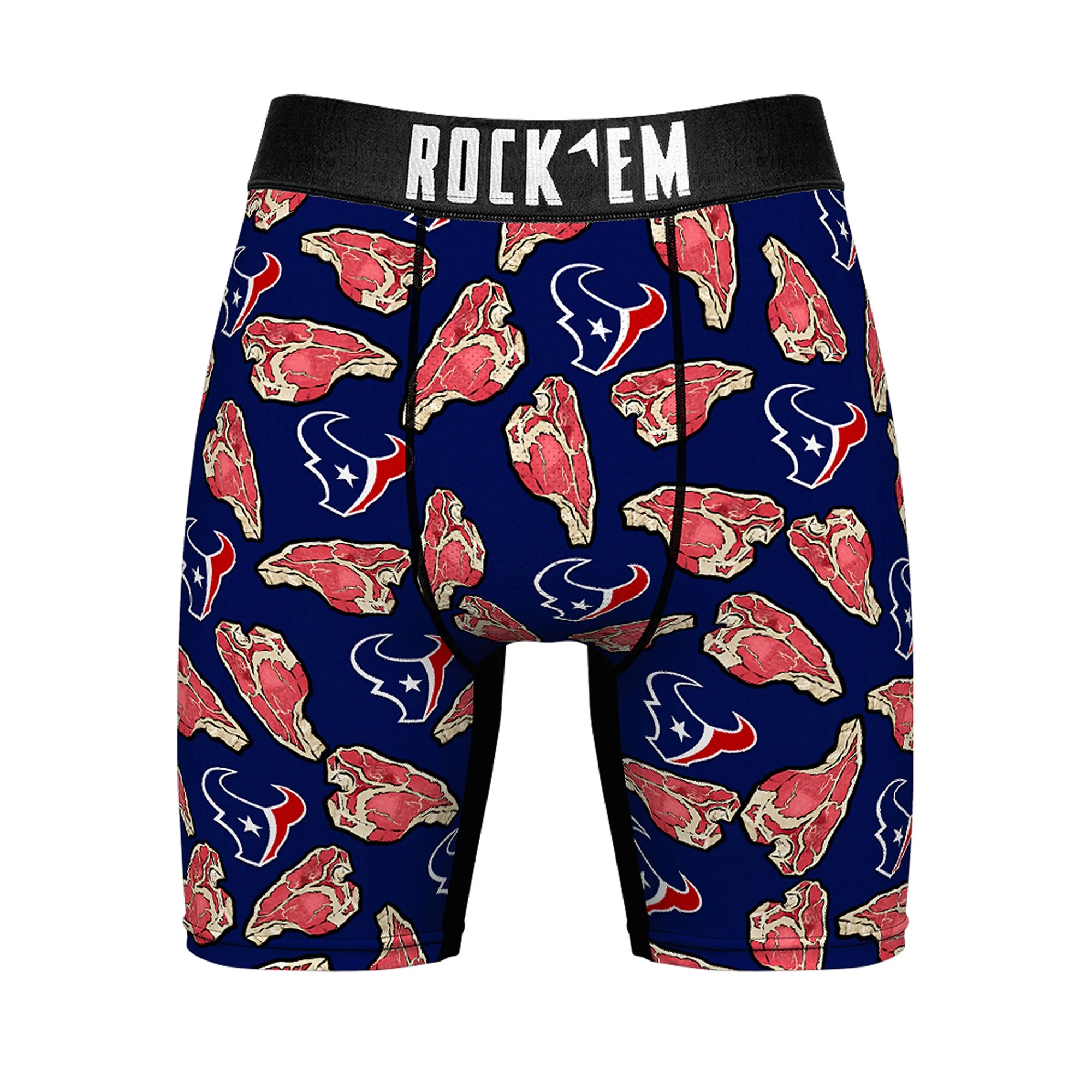 Men's Rock Em Socks  Houston Texans Steak Underwear and Crew Socks Combo Pack