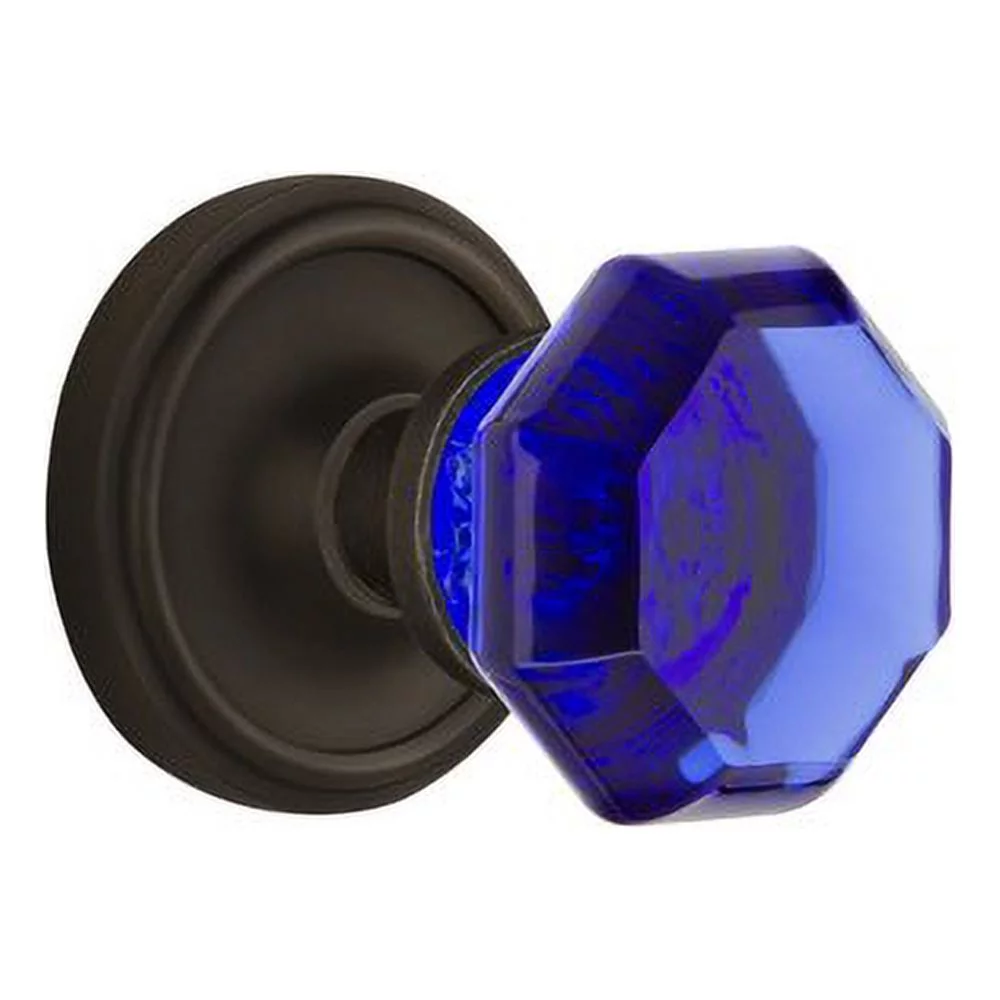Nostalgic Warehouse Waldorf Cobalt Door Knob with Classic Rosette