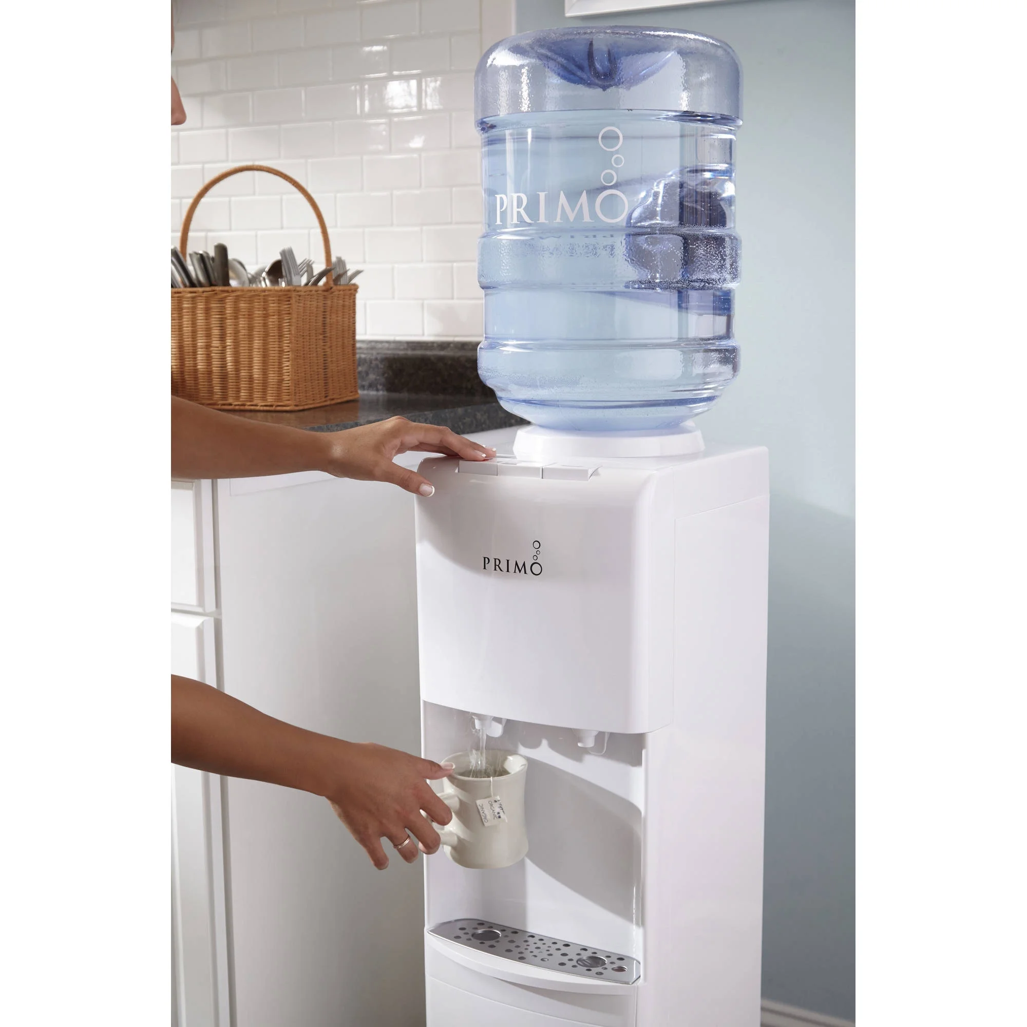 Primo Water Dispenser Top Loading, Hot/Cold Temperature, White