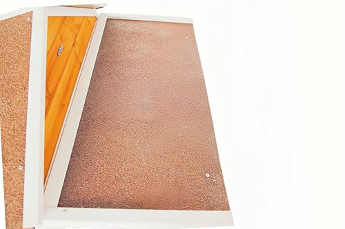 Indoor-Outdoor Wooden Dog House, Porch, Asphalt Roof, Plastic Door Curtain, Ventilation Windows, Brown, Weatherproof, Small to Medium Dog, Puppy Kennel