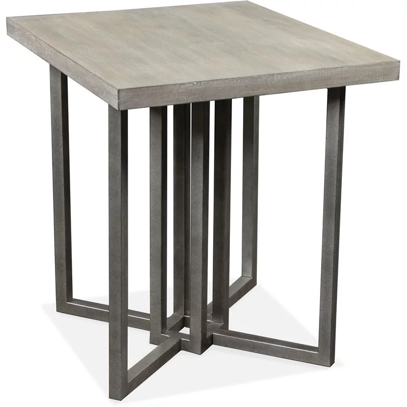 Riverside Furniture Adelyn Modern Wood Side Table in Crema Gray