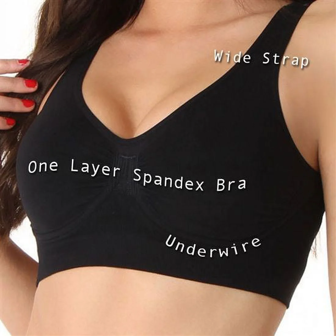 Aha Moment by N-fini 571 Women's Plus Seamless Non-padded Bra Underwire L/2X Black