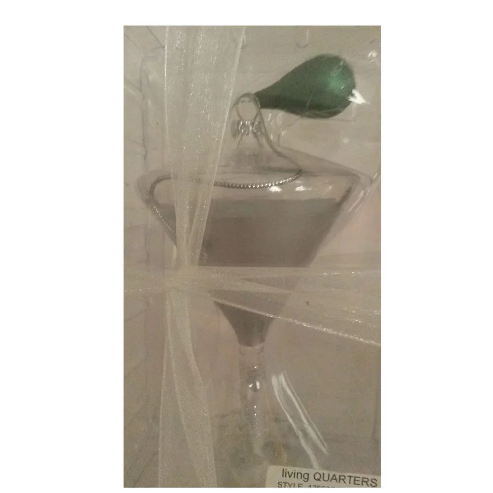 Living Quarters Carson's Vodka Martini Glass With Olive Ornament