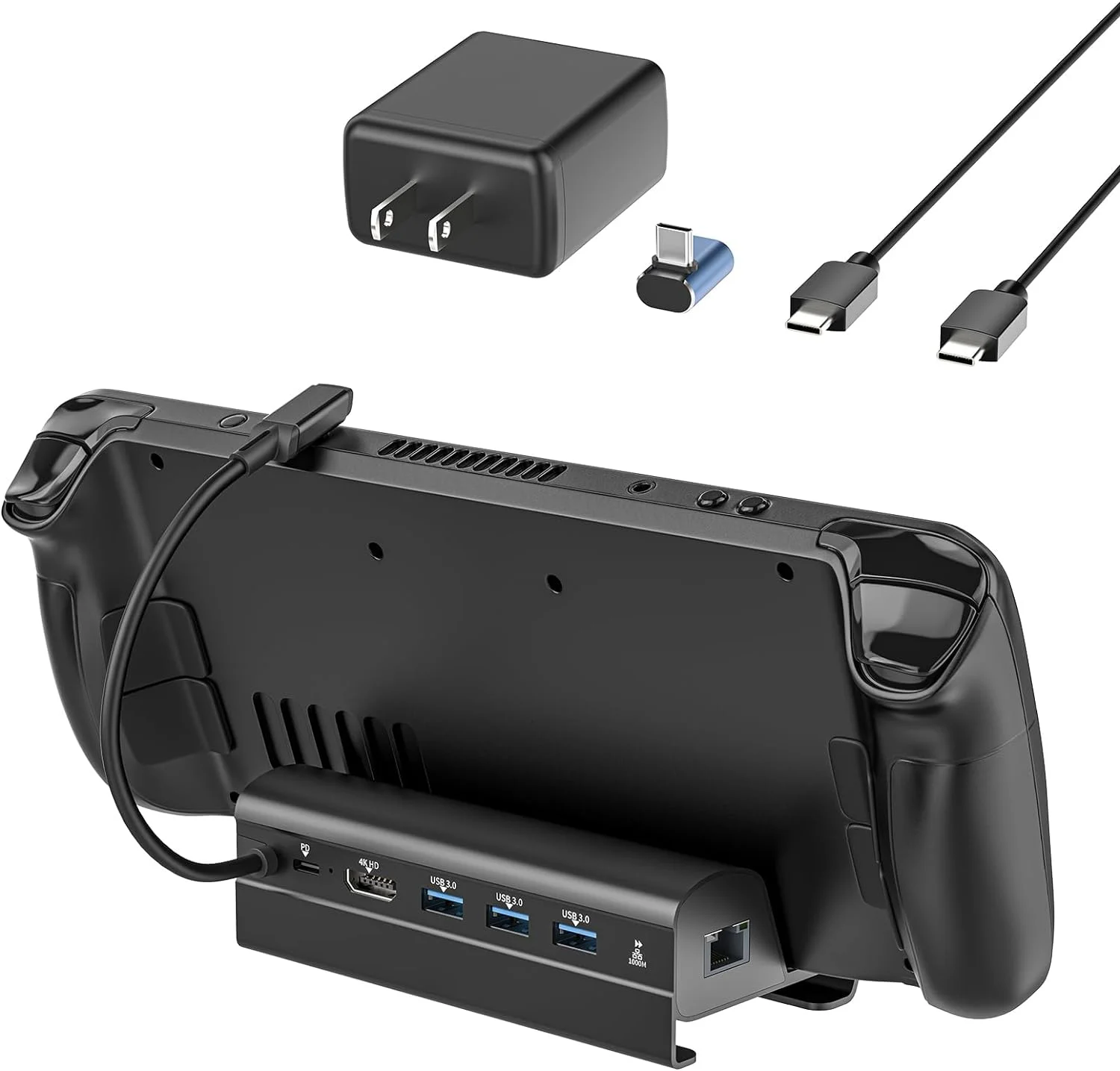 Docking Station for Steam Deck, 6-in-1 ROG Ally & Steam Deck Docking Station with 45W Charger, HDMI 2.0 4K@60Hz,