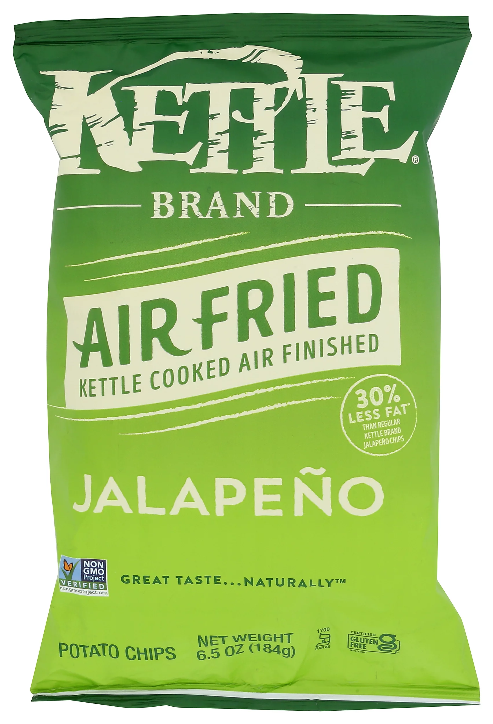 Kettle Brand, Kettle Cookedair Fried Potato Chips, Jalapeno, 6.5 Ounce Pack Of 12