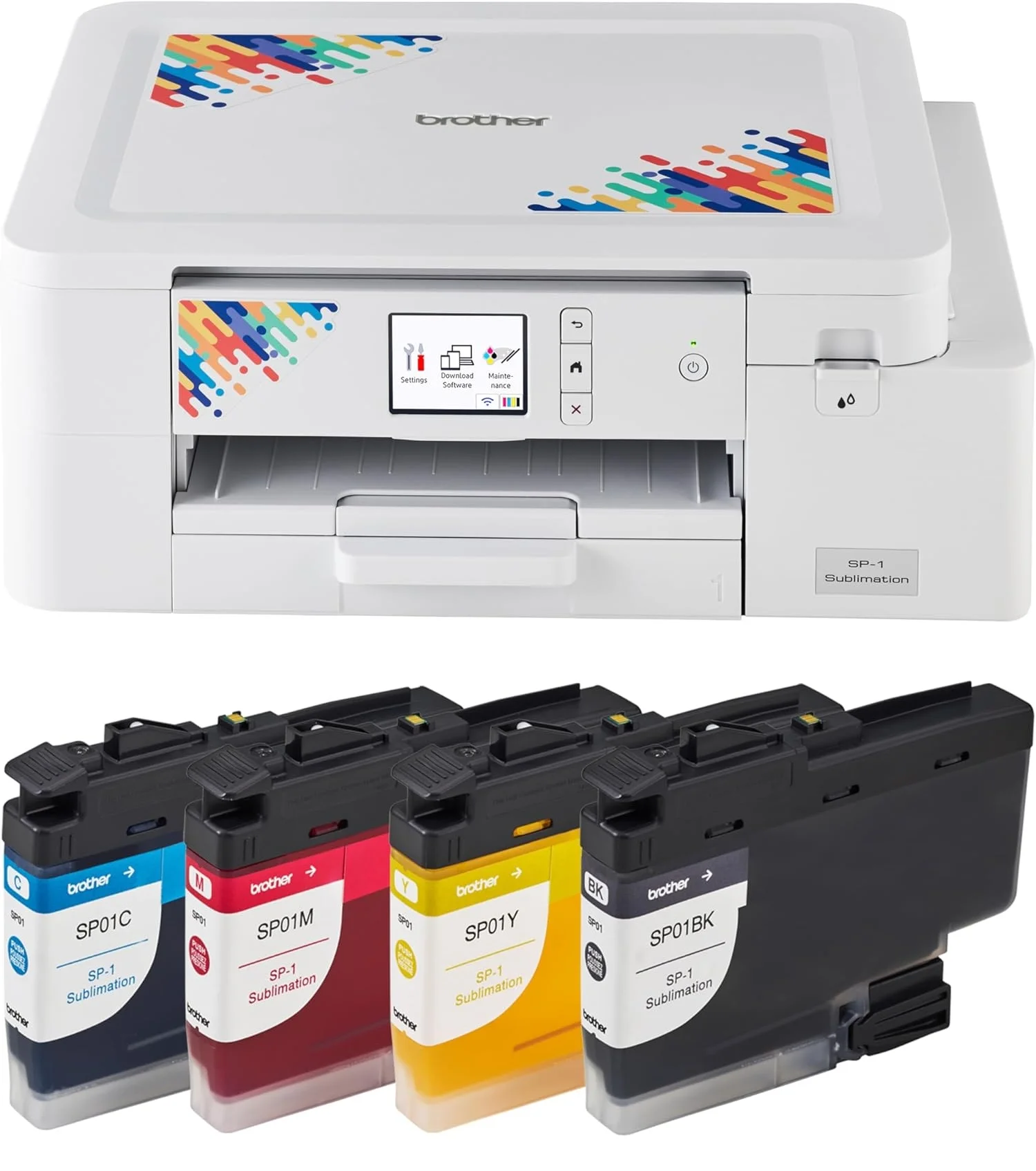 Brother Sublimation Printer and 4-Color Sublimation Ink Cartridge Set