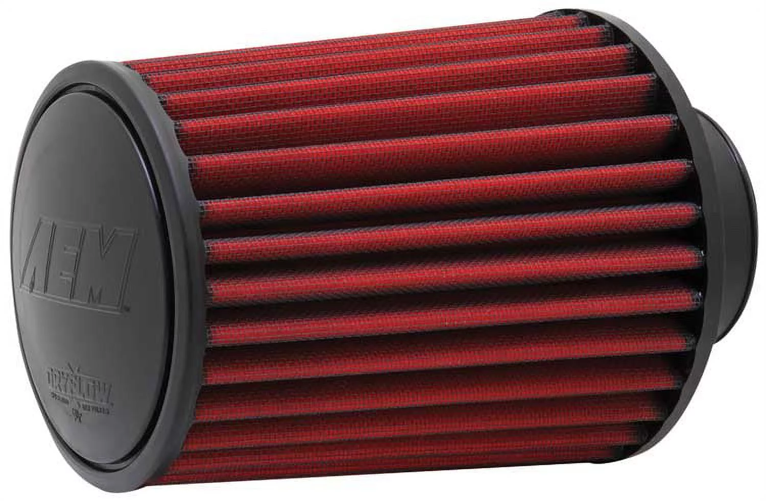 AEM 21-2027DK Universal DryFlow Clamp-On Air Filter: Round Tapered; 2.75 in (70 mm) Flange ID; 7 in (178 mm) Height; 6.25 in (159 mm) Base; 5.25 in (133 mm) Top