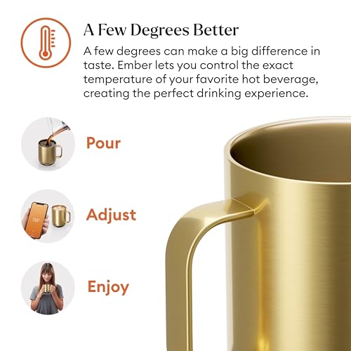 Ember Temperature Control Smart Mug 2, 14 Oz, App-Controlled Heated Coffee Mug with 80 Min Battery Life and Improved Design, Black
