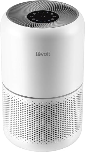 LEVOIT Air Purifier for Home Allergies Pet Hair in Bedroom, Covers Up to 1074 ft² by 56W High Torque Motor, AHAM VERIFIDE, 3-in-1 Filter with HEPA Sleep Mode, Remove Dust Smoke Odor, Core300-P, White